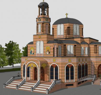 欧式教会堂建筑sketchup模型下载_sketchup草图大师SKP模型