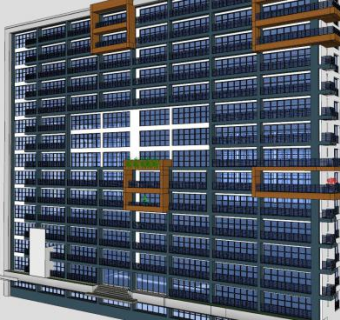 现代办公高层大楼建筑SU模型下载_sketchup草图大师SKP模型