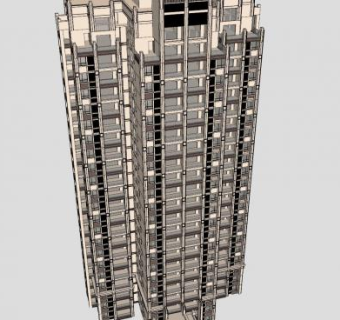 小高层住宅建筑SU模型下载_sketchup草图大师SKP模型
