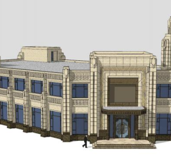 欧式新古典风格会所建筑SU模型下载_sketchup草图大师SKP模型
