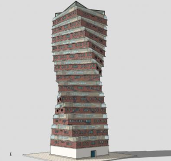 螺旋异形建筑SU模型下载_sketchup草图大师SKP模型