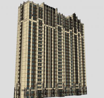 高层住宅建筑楼房SU模型下载_sketchup草图大师SKP模型