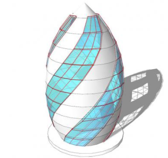 异形建筑松果形状SU模型下载_sketchup草图大师SKP模型
