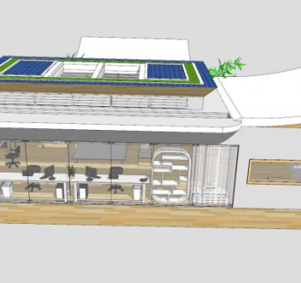 创意工作室建筑别墅住宅SU模型下载_sketchup草图大师SKP模型