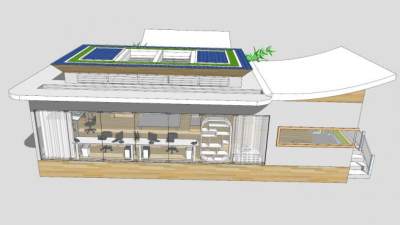 创意工作室建筑别墅住宅SU模型下载_sketchup草图大师SKP模型