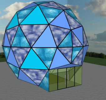 多面体水晶球建筑SU模型下载_sketchup草图大师SKP模型