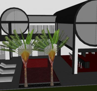 科幻概念别墅SU模型下载_sketchup草图大师SKP模型