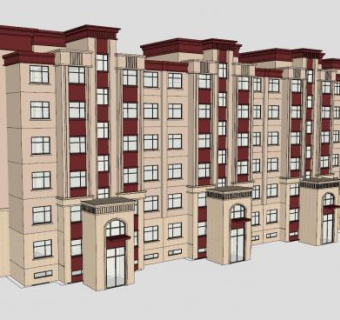 古典住宅楼房建筑SU模型下载_sketchup草图大师SKP模型