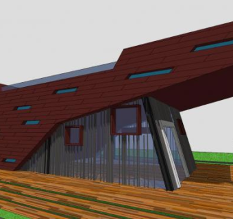 现代景观异形建筑SU模型下载_sketchup草图大师SKP模型