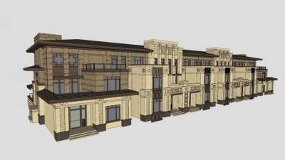 赖特草原风格别墅SU模型下载_sketchup草图大师SKP模型