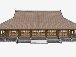 日式古建筑寺庙大殿SU模型下载_sketchup草图大师SKP模型