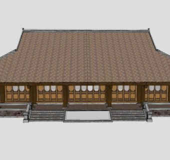 日式古建筑寺庙大殿SU模型下载_sketchup草图大师SKP模型