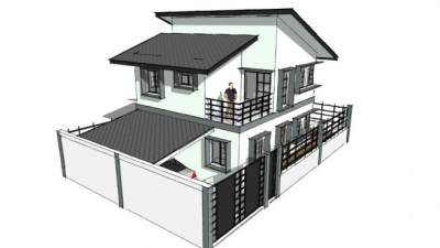 现代风别墅房子建筑SU模型下载_sketchup草图大师SKP模型