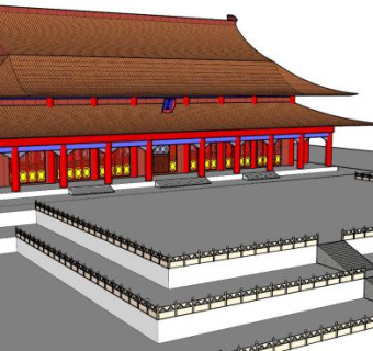 北京宫殿建筑SU模型下载_sketchup草图大师SKP模型