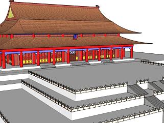 北京宫殿建筑SU模型下载_sketchup草图大师SKP模型