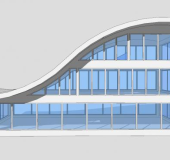 玻璃建筑房屋SU模型下载_sketchup草图大师SKP模型