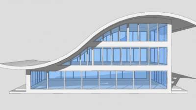 玻璃建筑房屋SU模型下载_sketchup草图大师SKP模型