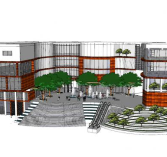 图书馆外观SU模型下载_sketchup草图大师SKP模型