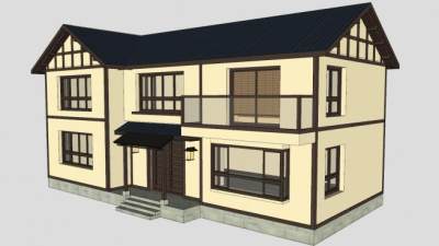 日式别墅住宅SU模型下载_sketchup草图大师SKP模型