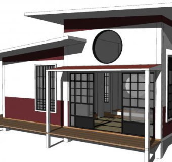 日式房屋住宅SU模型下载_sketchup草图大师SKP模型