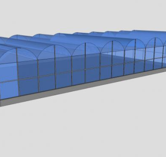 透明联排大棚SU模型下载_sketchup草图大师SKP模型