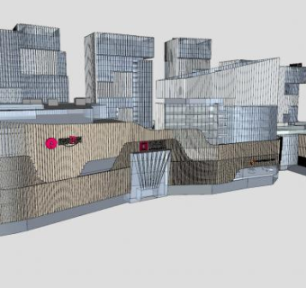 银泰城建筑外观SU模型下载_sketchup草图大师SKP模型