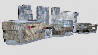 银泰城建筑外观SU模型下载_sketchup草图大师SKP模型