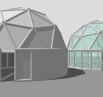 多面体玻璃阳光房SU模型下载_sketchup草图大师SKP模型