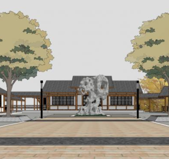 高脚屋吊脚楼吊脚屋建筑SU模型下载_sketchup草图大师SKP模型