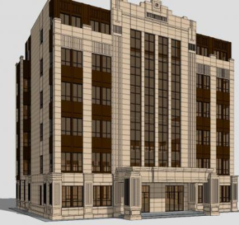新古典高层建筑大楼SU模型下载_sketchup草图大师SKP模型