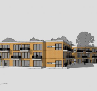 三层楼房办公宿舍楼SU模型下载_sketchup草图大师SKP模型