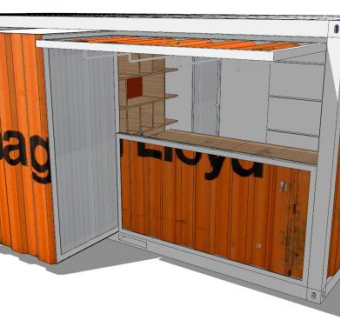 集装箱建筑贩售亭SU模型SU模型下载_sketchup草图大师SKP模型