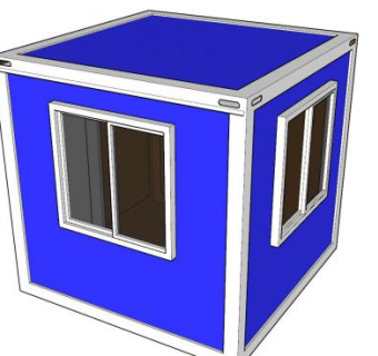 集装箱小屋建筑SU模型下载_sketchup草图大师SKP模型