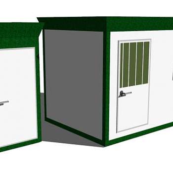现代集装箱式外壳房屋SU模型下载_sketchup草图大师SKP模型