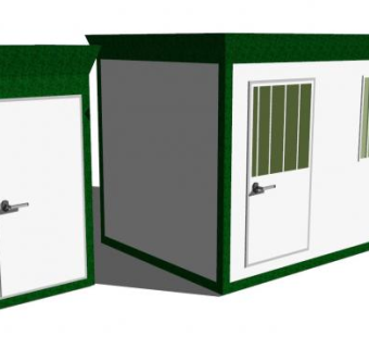 现代集装箱式外壳房屋SU模型下载_sketchup草图大师SKP模型