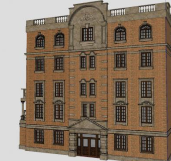 民国民众的房子SU模型下载_sketchup草图大师SKP模型