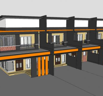 现代翠婷风别墅建筑SU模型下载_sketchup草图大师SKP模型