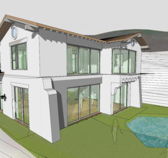 现代风格山地别墅建筑SU模型下载_sketchup草图大师SKP模型