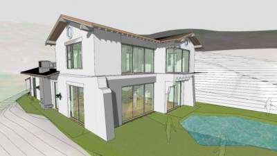 现代风格山地别墅建筑SU模型下载_sketchup草图大师SKP模型