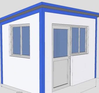 单间活动板房SU模型下载_sketchup草图大师SKP模型