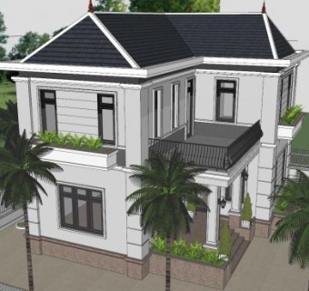 欧式私人别墅房屋SU模型下载_sketchup草图大师SKP模型