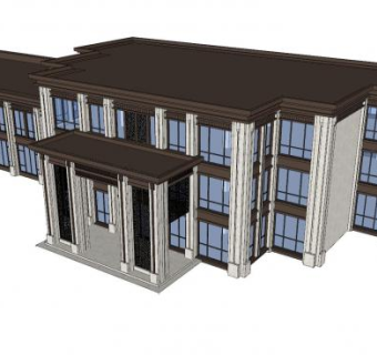 新艺术风格售楼部处SU模型下载_sketchup草图大师SKP模型