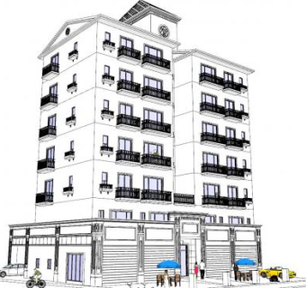 现代住宅楼房建筑SU模型下载_sketchup草图大师SKP模型