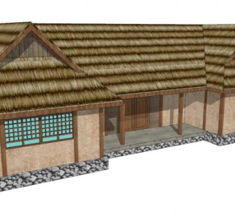 茅草房住宅SU模型下载_sketchup草图大师SKP模型