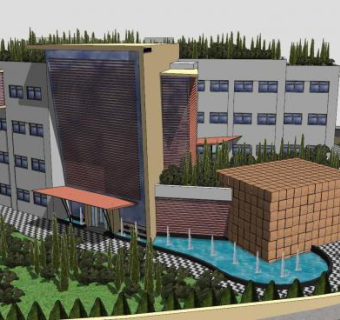 现代度假酒店SU模型SU模型下载_sketchup草图大师SKP模型