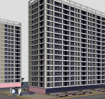 高层楼房住宅SU模型下载_sketchup草图大师SKP模型
