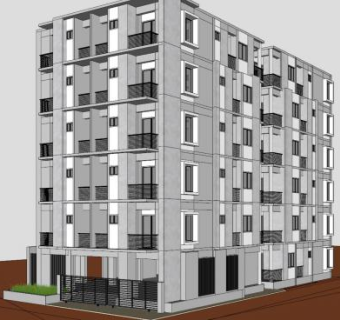 公寓住宅楼单元楼建筑SU模型下载_sketchup草图大师SKP模型