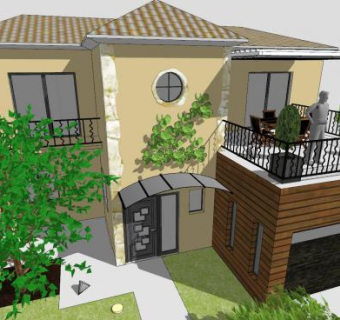 巴洛克风格别墅建筑SU模型下载_sketchup草图大师SKP模型