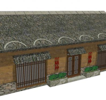 农村土砖房SU模型下载_sketchup草图大师SKP模型