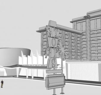 阿拉维加斯异形建筑SU模型下载_sketchup草图大师SKP模型